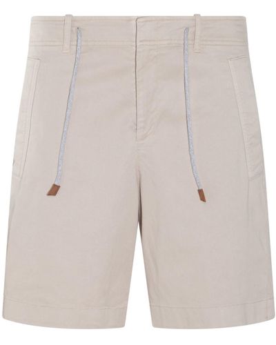 Eleventy Beige Cotton Shorts - Grey