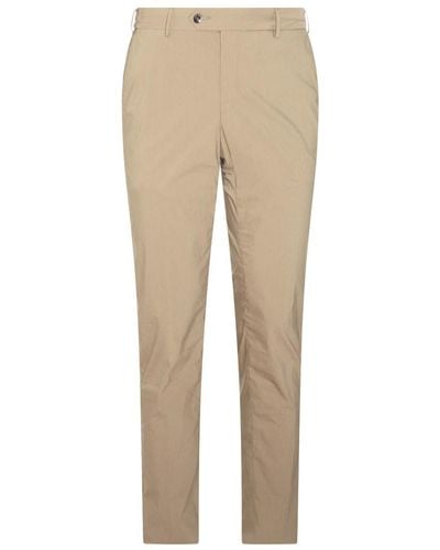 PT Torino Beige Cotton Trousers - Natural