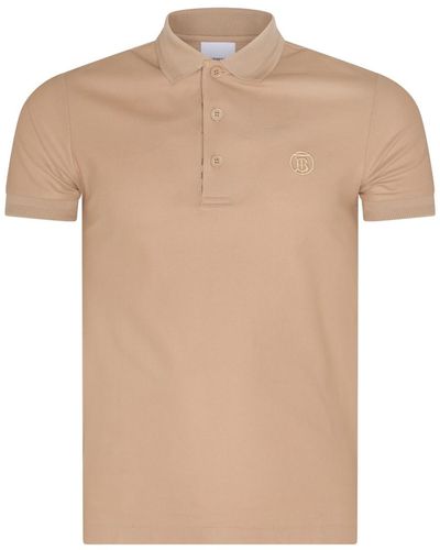 Burberry Beige Cotton Polo Shirt - Natural