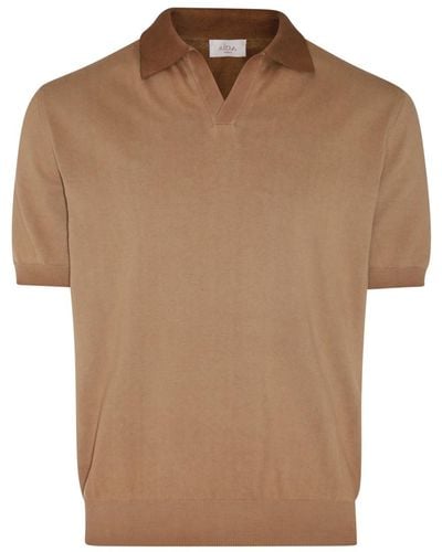 Altea Camel Cotton Polo Shirt - Brown