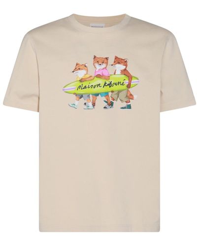 Maison Kitsuné Beige Cotton T-shirt - Natural