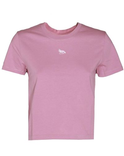 Maison Kitsuné Pink Cotton T-shirt - Purple