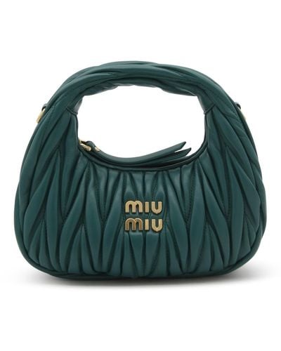 Miu Miu Green Leather Wander Hobo Shoulder Bag