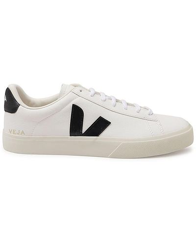 Veja Extra White And Black Faux Leather Campo Trainers