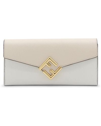 Fendi Leather Continental F Wallet - Natural