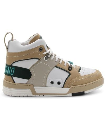 Moschino Color Leather Sneakers - Brown