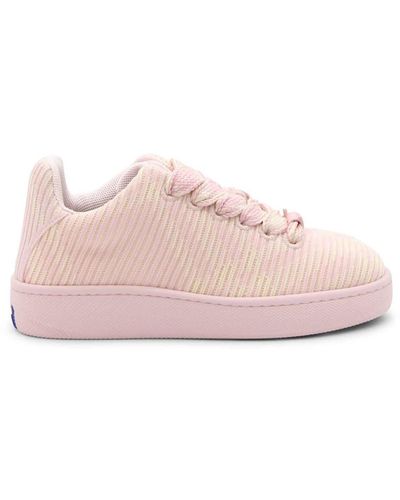 Burberry Check Knit Box Sneakers - Pink