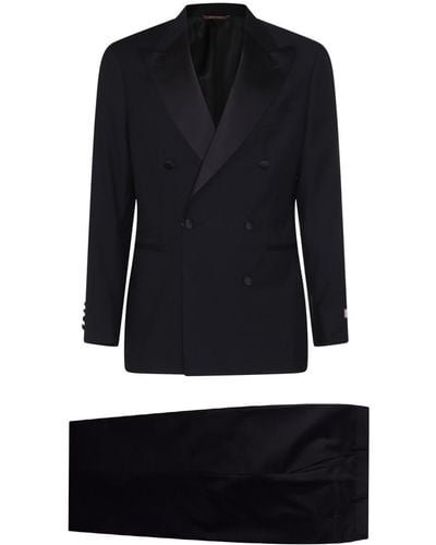 Canali Wool Suits - Black