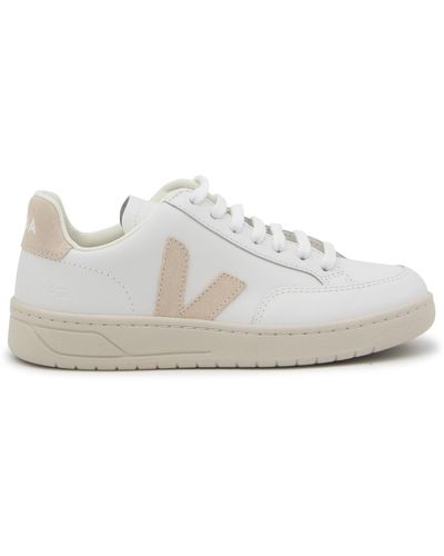 Veja White And Pink Leather V-12 Trainers