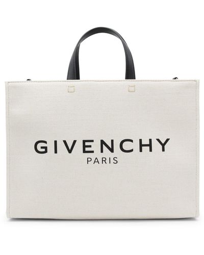 Givenchy Beige And Black Canvas Handle Bag - White
