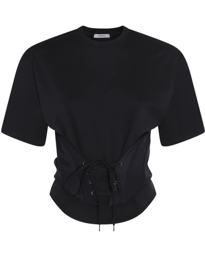 Mugler Black Cotton T-shirt