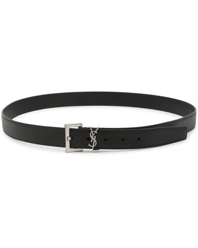 Saint Laurent Black Leather Belt