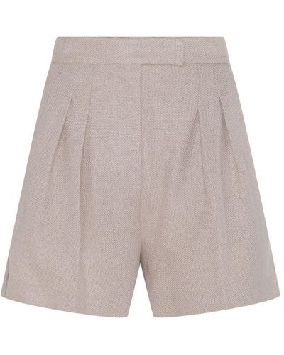 Max Mara Beige Cotton Shorts - Grey