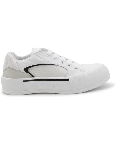 Alexander McQueen Leather Plimsoll Trainers - White