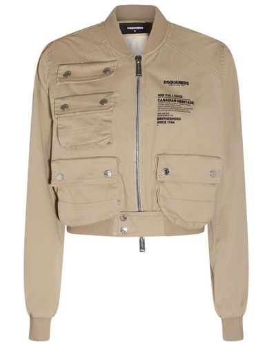 DSquared² Beige Cotton Casual Jacket - Natural