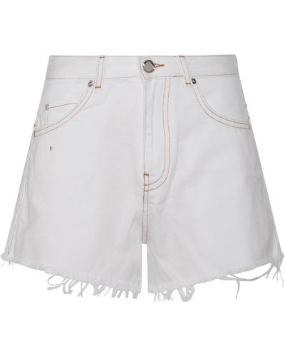 Pinko White Cotton Shorts - Blue