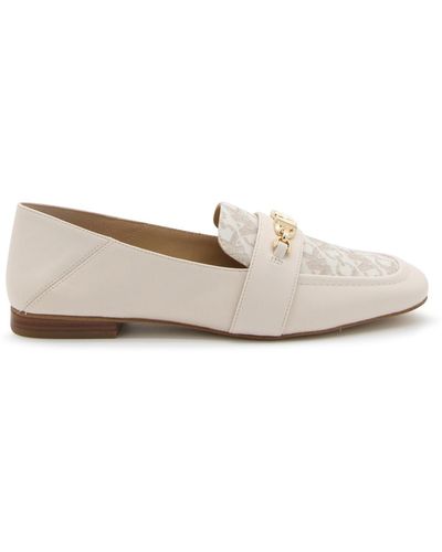 MICHAEL Michael Kors Cream Leather And Canvas Tiffanie Loafers - Natural