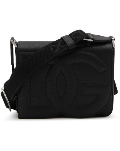 Dolce & Gabbana Leather Messenger Bag - Black