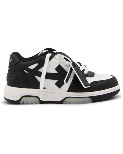 Off-White c/o Virgil Abloh Black And White Leather Out Of Office Trainers
