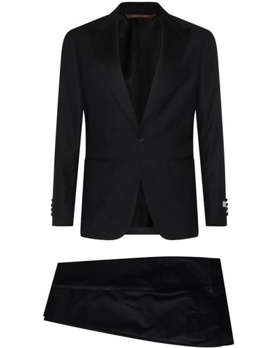 Canali Wool Suits - Black
