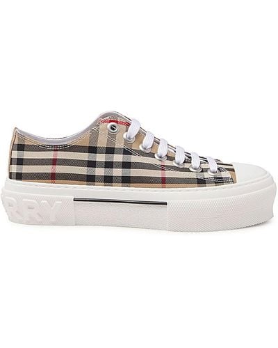 Burberry Archive Beige Canvas Jack Trainers - White