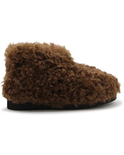 Stand Studio Faux Fur Olivia Cropped Boots - Brown