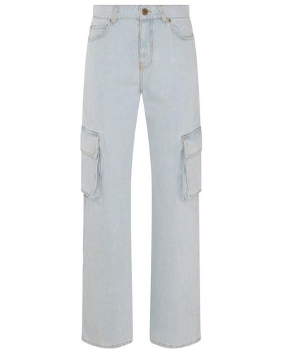 Pinko Denim Cargo Jeans - Gray