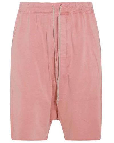 Rick Owens Cotton Shorts - Pink