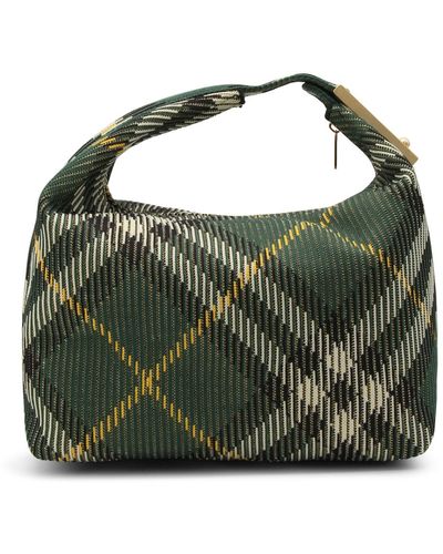 Burberry Multicolor Cotton Peg Medium Top Handle Bag - Green