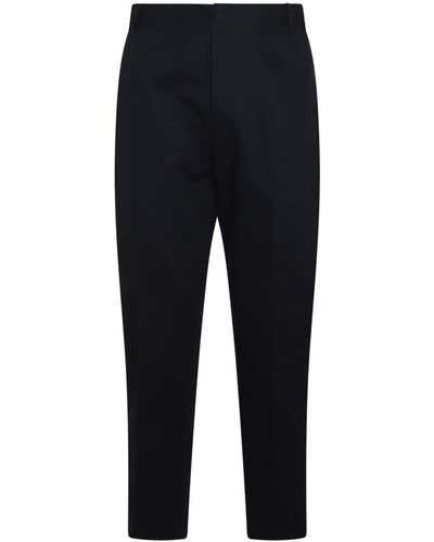 Maison Kitsuné Navy Cotton Trousers - Black