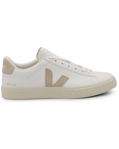 Veja White And Beige Leather Campo Sneakers - Gray