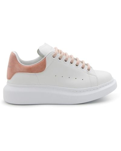 Alexander McQueen White And Clay Leather Oversized Sneakers
