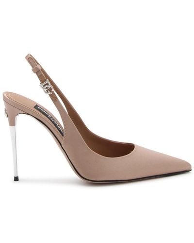 Dolce & Gabbana Beige Leather Court Shoes - Brown