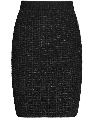 Balmain Black Viscose Skirt