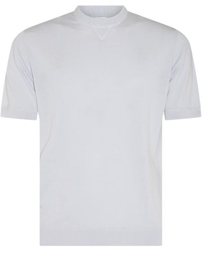 Eleventy Light Gray Cotton T-shirt - White
