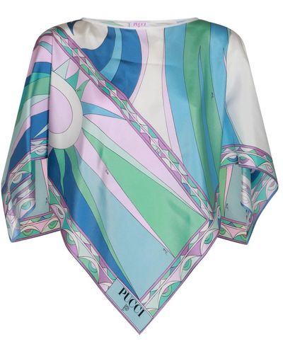 Emilio Pucci Multicolour Silk Top - Blue