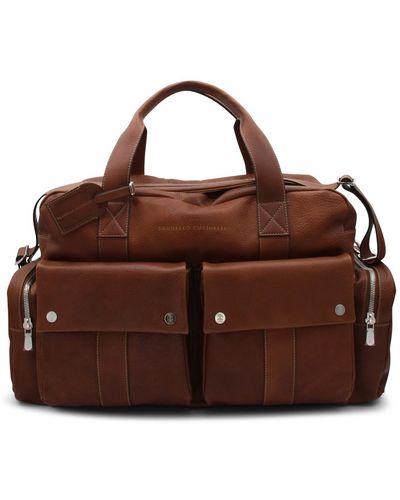 Brunello Cucinelli Brown Leather Leisure Bag
