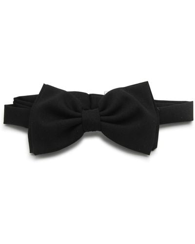 Lardini Wool And Mohair Bow Tie - Black