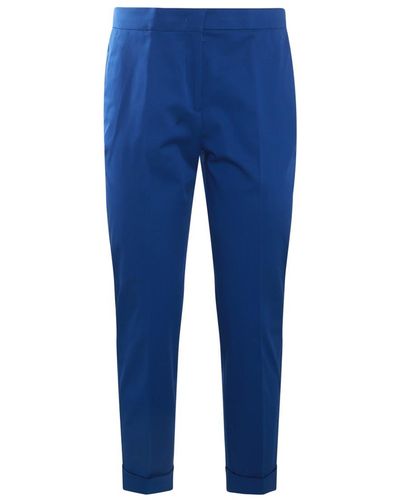 Etro Cobalt Cotton Blend Pants - Blue