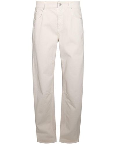 Brunello Cucinelli White Cotton Denim Jeans