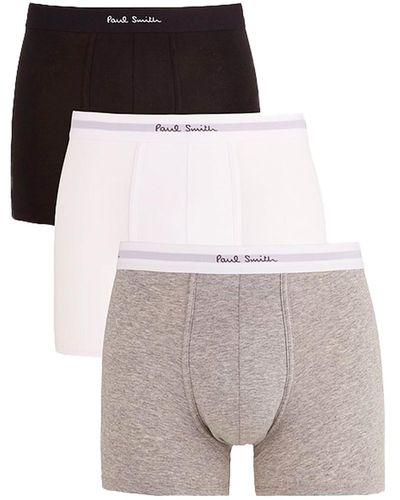Paul Smith Black, White And Grey Cotton Blend Boxer 3-pack Set - Multicolour