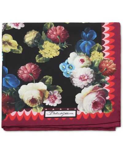 Dolce & Gabbana Nocturnal Flower Silk Scarf - Multicolor