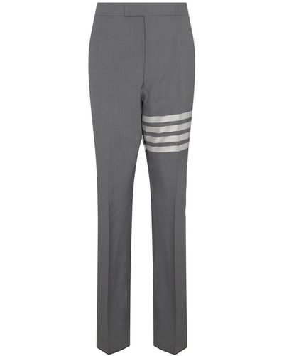 Thom Browne Plain Weave 4-bar Trousers - Grey