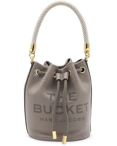 Marc Jacobs Beige Leather Bucket Bag - Gray