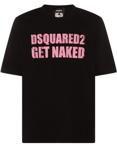 DSquared² And Pink Cotton T-shirt - Black