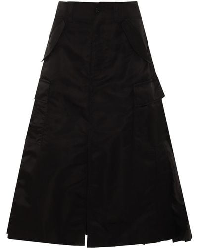 Sacai Nylon Midi Skirt - Black