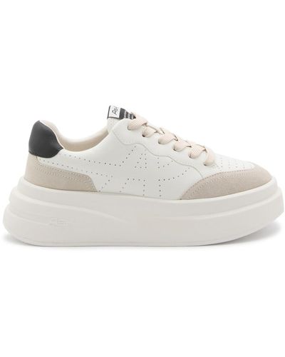 Ash Shell And Black Leather Combo Sneakers - White