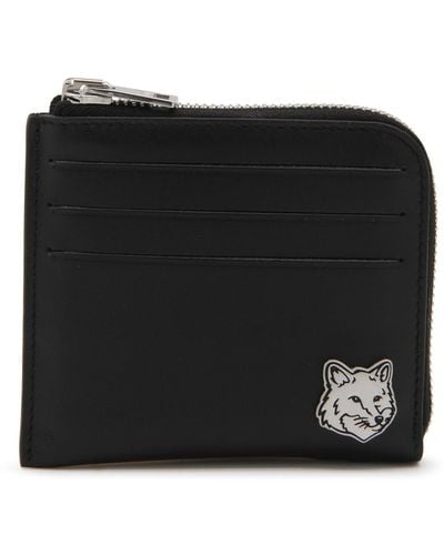 Maison Kitsuné Leather Card Holder - Black