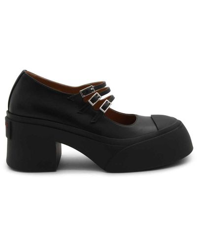 Marni Leather Pablo Mary Jane Court Shoes - Black