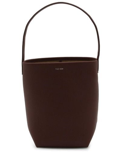 The Row Brown Small N/s Park Leather Tote Bag
